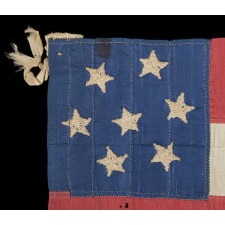 LARGE SCALE CONFEDERATE BIBLE FLAG IN THE FIRST NATIONAL PATTERN, WITH 7 STARS, APRIL 1861 OR PRIOR, FOUND WITH THE DIARY OF 1st LIEUTENANT JOHN M. WEIDEMEYER OF THE 6TH MISSOURI INFANTRY (CONFEDERATE)
