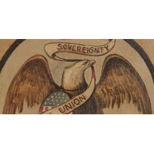 OIL ON CANVAS PAINTING OF THE SEAL OF THE STATE OF ILLINOIS, ca 1868-1880's