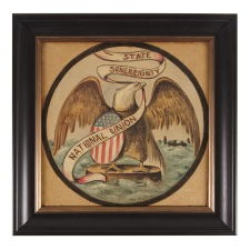 OIL ON CANVAS PAINTING OF THE SEAL OF THE STATE OF ILLINOIS, ca 1868-1880's