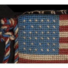 34 STAR ANTIQUE AMERICAN FLAG PEN WIPE / BIBLE FLAG, OPENING YEARS THE CIVIL WAR, 1861-63, REFLECTS THE ADDITION OF KANSAS AS THE 34TH STATE