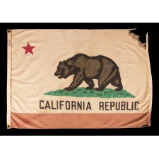 VINTAGE CALIFORNIA STATE "BEAR" FLAG, MADE BY AMERICAN FLAG & BANNER CO., CA 1946-1960's