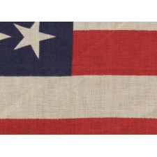 46 STARS WITH VARIED STAR POSITIONING ON AN ANTIQUE AMERICAN FLAG, 1907-1912, REFLECTS OKLAHOMA STATEHOOD