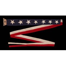 U.S. NAVY COMMISSION PENNANT WITH 7 STARS, IN A SELDOM-ENCOUNTERED SCALE, CIRCA 1899 -1915