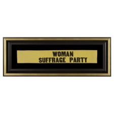 YELLOW SUFFRAGETTE SASH RIBBON MADE FOR CARRIE CHAPMAN CATT'S "WOMAN SUFFRAGE PARTY" OF NEW YORK CITY, CA 1912-20