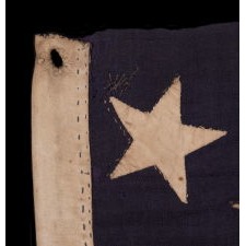 ENTIRELY HAND-SEWN, 13 STAR, U.S. NAVY SMALL BOAT ENSIGN, CA 1882-1890