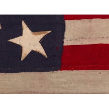 ENTIRELY HAND-SEWN, 13 STAR, U.S. NAVY SMALL BOAT ENSIGN, CA 1882-1890