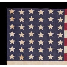 42 STARS IN A WAVE CONFIGURATION OF LINEAL COLUMNS, NEVER AN OFFICIAL STAR COUNT, 1889-1890, WASHINGTON STATEHOOD