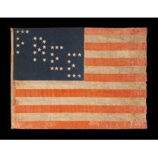 35 STARS ARRANGED TO SPELL THE WORD "FREE", AN EXTREMELY RARE FLAG MADE FOR THE 1864 PRESIDENTIAL CAMPAIGN, WITH A RESOUNDING PRO-UNION / ANTI-SLAVERY SENTIMENT