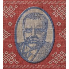 UNUSUAL AND GRAPHIC KERCHIEF-STYLE PARADE FLAG FROM TEDDY ROOSEVELT'S 1912 BULL “MOOSE CAMPAIGN”: