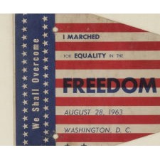 STARS & STRIPES PENNANT FROM THE MARCH ON WASHINGTON, AUGUST 28, 1963, WHEN MARTIN LUTHER KING DELIVERED HIS HISTORIC "I HAVE A DREAM" SPEECH