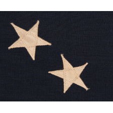 13 STARS IN THE BETSY ROSS PATTERN, A SCARCE SEWN EXAMPLE IN A DESIRABLE SMALL SCALE, 1900-1930
