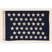 44 STAR JACK, PROBABLY MADE FOR USE ON A PRIVATE YACHT, BUT POSSIBLY FOR U.S. NAVY PURPOSE; POSSIBLY MADE BY J.S. OBERHOLZER OF PHILADELPHIA, CIRCA 1890-1896; REFLECTS THE PERIOD OF WYOMING STATEHOOD