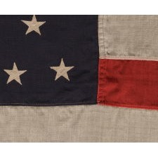 46 STAR ANTIQUE AMERICAN FLAG, 1907-1912, REFLECTS OKLAHOMA STATEHOOD