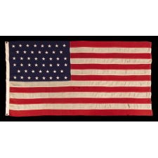 46 STAR ANTIQUE AMERICAN FLAG, 1907-1912, REFLECTS OKLAHOMA STATEHOOD
