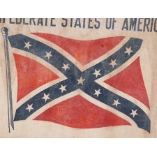 CONFEDERATE, CIVIL WAR CENTENNIAL PARADE FLAG, COMMEMORATING THE OPENING OF THE WAR, IN 1861, A RARE EXAMPLE, LIKELY MADE FOR EVENTS IN CHARLESTON, RICHMOND, OR GETTYSBURG