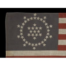 48 STARS ON AN ANTIQUE AMERICAN FLAG DESIGNED AND COMMISSIONED BY WAYNE WHIPPLE, 1910-1912, A RARE AND HIGHLY DESIRED EXAMPLE