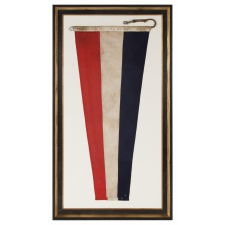 U.S. NAVY FORMATION PENNANT, MADE AT MARE ISLAND, CALIFORNIA DURING WWII, SIGNED AND DATED 1943