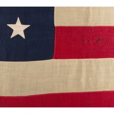 43 STAR ANTIQUE AMERICAN FLAG, ONE OF THE RAREST STAR COUNTS AMONG SURVIVING AMERICAN FLAGS OF THE 19TH CENTURY, REFLECTS THE ADDITION OF IDAHO IN 1890, ACCURATE FOR JUST 7 DAYS