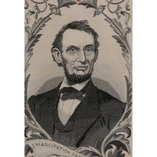 STEVENSGRAPH BOOKMARK WITH AN IMAGE OF ABRAHAM LINCOLN, MADE IN NEW JERSEY BY PHOENIX MANUFACTURING CO., EITHER FOR THE 1876 CENTENNIAL INTERNATIONAL EXHIBITION IN PHILADELPHIA, OR THE 1893 WORLD COLUMBIAN EXPO IN CHICAGO