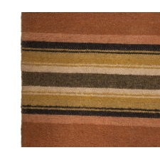 WOOL HORSE BLANKET WITH A BEAUTIFUL TAN / RUST / CLAY COLORED GROUND AND SOUTHWEST STYLE STRIPING, LATE 19TH CENTURY