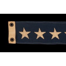 8-FOOT COMMISSION PENNANT WITH 13 STARS, A UNIQUE EXAMPLE IN MY EXPERIENCE, LIKELY PRODUCED FOR DISPLAY ON A PRIVATE VESSEL, MADE circa 1892-1910