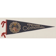 TEXAS CENTENNIAL EXPOSITION PENNANT, CELEBRATING 100-YEARS OF TEXAS INDEPENDENCE FROM MEXICO AND ITS ESTABLISHMENT AS AN INDEPENDENT NATION