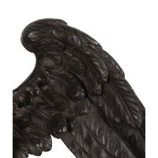 EXCEPTIONALLY EARLY AND EXPERTLY DEVELOPED CARVING OF AN EAGLE, PERCHED ON A BED OF CLOUDS, EBONIZED & GILDED, AMERICAN FEDERAL PERIOD, circa 1785-1820
