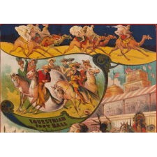 EXCEPTIONAL THREE-SHEET BROADSIDE FOR HUNT BROS. CIRCUS & WILD WEST SHOW, circa 1900-1910