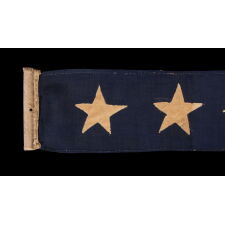 7 STAR, ENTIRELY HAND-SEWN, U.S. NAVY COMMISSION PENNANT OF THE CIVIL WAR ERA, THE SMALLEST, MID-19TH CENTURY EXAMPLE I HAVE EVER ENCOUNTERED, AND THE ONLY PRE-1900 EXAMPLE THAT I KNOW OF IN THIS STAR COUNT, circa 1861-1865