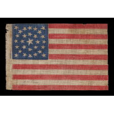 29 STAR ANTIQUE AMERICAN FLAG WITH A DOUBLE-WREATH STYLE MEDALLION CONFIGURATION, MEXICAN WAR ERA, 1846-48; REFLECTS THE ADDITION OF IOWA AS THE 29TH STATE