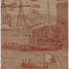 EXTRAORDINARY KERCHIEF COMMEMORATING THE RETURN OF LAFAYETTE TO THE UNITED STATES IN 1824, PRESENTLY ONE-OF-A-KIND AMONG KNOWN EXAMPLES, ATTRIBUTED TO SCOTTISH-AMERICAN TEXTILE MANUFACTURER COLIN GILLESPIE