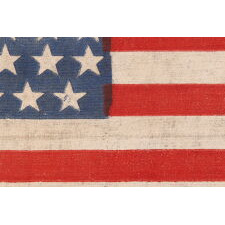 36 STAR FLAG OF THE CIVIL WAR ERA WITH AN EXTREMELY SCARCE STAR CONFIGURATION THAT DISPLAYS A “U” FOR UNION, NEVADA STATEHOOD, 1864-1867