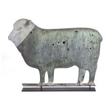 MERINO SHEEP WEATHERVANE, THE VERY BEST OF ITS KIND AND WITH PERHAPS THE BEST SURFACE THAT EXISTS ON SURVIVING EXAMPLES, ATTRIBUTED TO A.J. HARRIS & CO., BOSTON, circa 1875