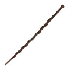 EXCEPTIONAL, CARVED WOODEN CANE IN THE FORM OF A THORNED TWIG, WITH TWO, SPOTTED, GREEN SNAKES TWISTING UP IT, AMERICAN, circa 1870