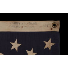 45 STAR ANTIQUE AMERICAN FLAG, MARKED "U.S. ARMY STANDARD BUNTING,” SPANISH-AMERICAN WAR ERA, REFLECTS THE ADDITION OF UTAH AS THE 45TH STATE, 1896-1907
