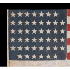 45 STAR ANTIQUE AMERICAN PARADE FLAG WITH ITS STARS ARRANGED IN A NOTCHED PATTERN, 1896-1908, UTAH STATEHOOD