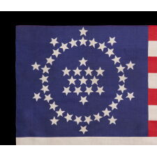 48 STARS ON AN ANTIQUE AMERICAN FLAG DESIGNED AND COMMISSIONED BY WAYNE WHIPPLE, 1909-1912, A RARE AND HIGHLY DESIRED, SILK EXAMPLE, IN AN EXCEPTIONAL STATE OF PRESERVATION