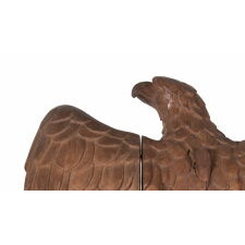 LATE 19TH CENTURY PILOT HOUSE EAGLE, FOUND IN WISCONSIN, FINISHED BY THE CARVER BUT NEVER SOLD, ca 1880