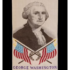 STEVENSGRAPH BOOKMARK, WITH A PORTRAIT OF GEORGE WASHINGTON, MADE FOR THE 1876 CENTENNIAL INTERNATIONAL EXPOSITION IN PHILADELPHIA BY THOMAS STEVENS, WHO INVENTED THE PROCESS FOR PRODUCING THEM