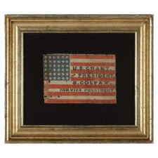 36 STAR ANTIQUE AMERICAN FLAG, MADE FOR THE 1868 PRESIDENTIAL CAMPAIGN OF ULYSSES S. GRANT & SCHUYLER COLFAX