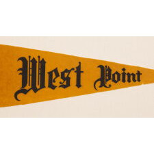 WEST POINT PENNANT WITH STRIKING COLOR & GRAPHICS, WWII ERA - 1950's