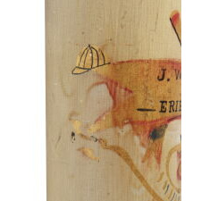 OVER-SIZED, PAINT-DECORATED BASEBALL BAT, PRESENTED TO "J. WHIPPLE" OF THE "ERIE BASEBALL CLUB," CA 1858-1870's