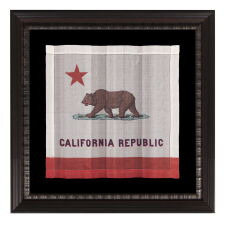 EARLY KERCHIEF IN THE FORM OF THE CALIFORNIA STATE BEAR FLAG, PROBABLY MADE FOR THE PANAMA-PACIFIC INTERNATIONAL EXPOSITION IN SAN FRANCISCO IN 1915
