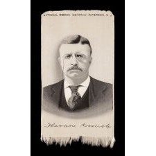 STEVENGRAPH RIBBON WITH AN IMAGE OF THEODORE ROOSEVELT, CA 1901-1912