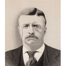 STEVENGRAPH RIBBON WITH AN IMAGE OF THEODORE ROOSEVELT, CA 1901-1912