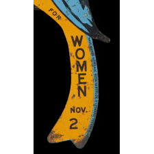 SUFFRAGE "BLUE BIRD": ENAMELED TIN SIGN, COMMISSIONED BY GERTRUDE LEONARD & TERESA CROWLEY FOR THE MASSACHUSETTS WOMAN SUFFRAGE ASSOCIATION, FOR ITS EASTERN CAMPAIGN, 1915