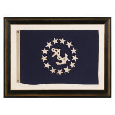 PRIVATE YACHT CLUB COMMODORE'S FLAG, MADE BY HORSTMANN IN PHILADELPHIA, circa 1927-1940's