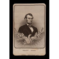 JACQUARD-WOVEN IMAGE OF ABRAHAM LINCOLN BY FRANÇCOIS CARQUILLAT, FRENCH, circa 1861-1876