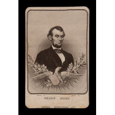 JACQUARD-WOVEN IMAGE OF ABRAHAM LINCOLN BY FRANÇCOIS CARQUILLAT, FRENCH, circa 1861-1876