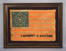 JOHN FREMONT CAMPAIGN PARADE FLAG, 1856, THE ONLY KNOWN EXAMPLE IN THIS STYLE